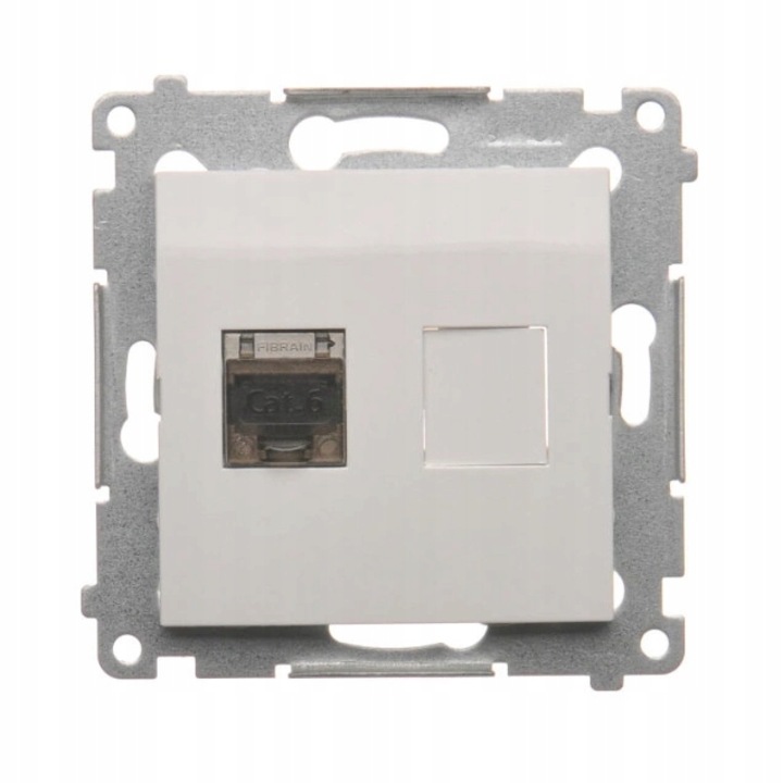 Priza pentru computer, Kontakt-Simon, Plastic/Policarbonat, 75x75 mm, Gri