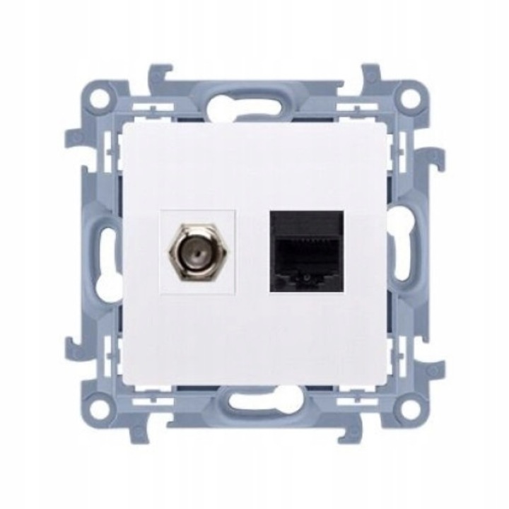 Букса за антена/компютър Kontakt-Simon, Бяла