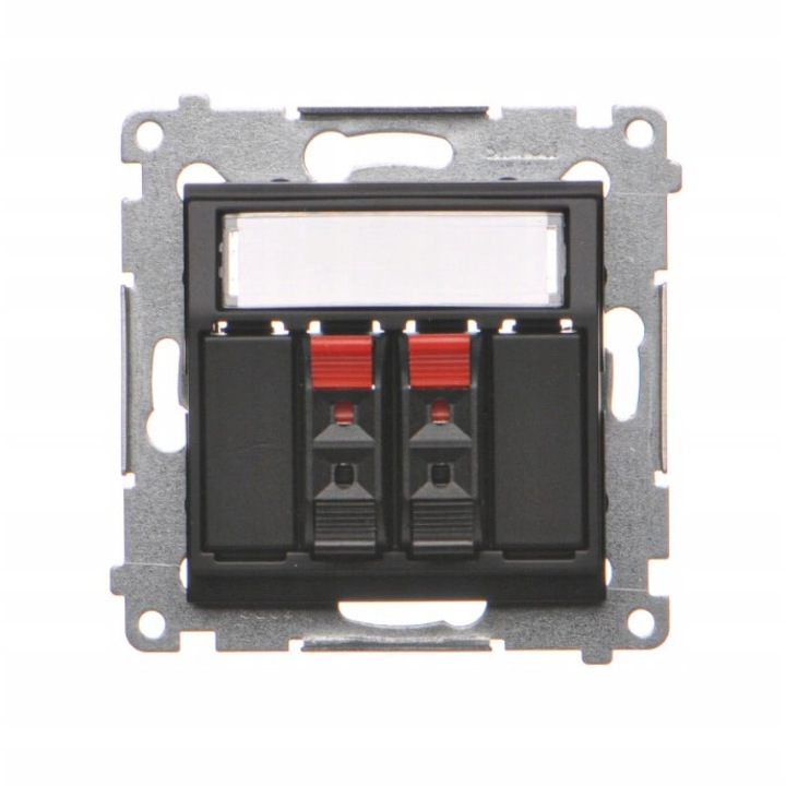 Priza dubla difuzor, Kontakt-Simon, Negru mat