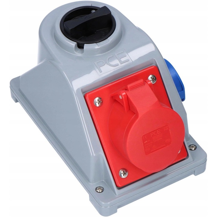 Priza de suprafata cu intrerupator, PCE, Plastic, 16A/230V/IP44