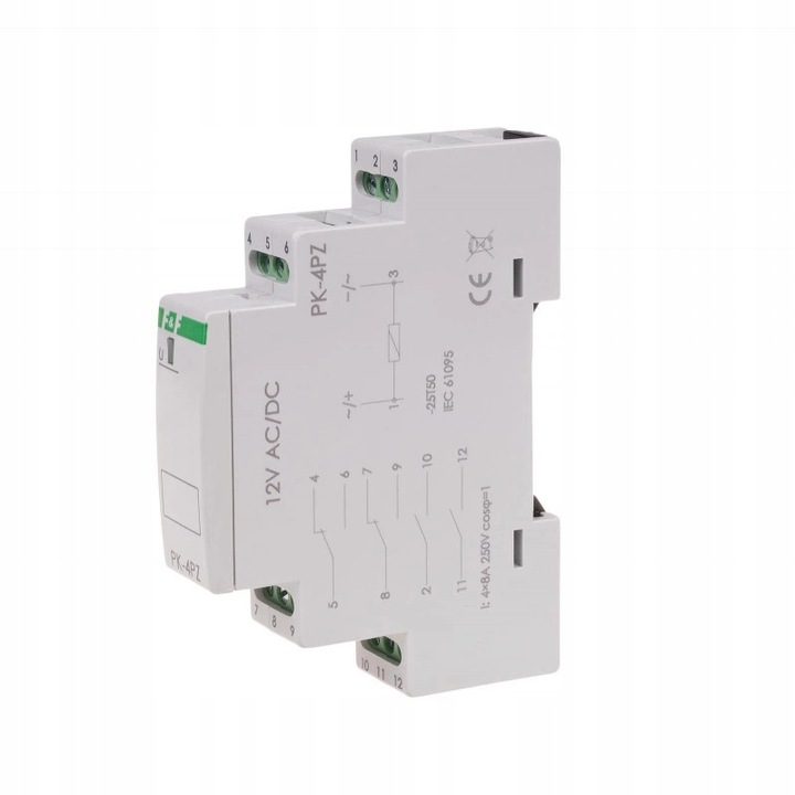 Releu electromagnetic, F&F, 2xNO 2xNO/NC, 12V/8A