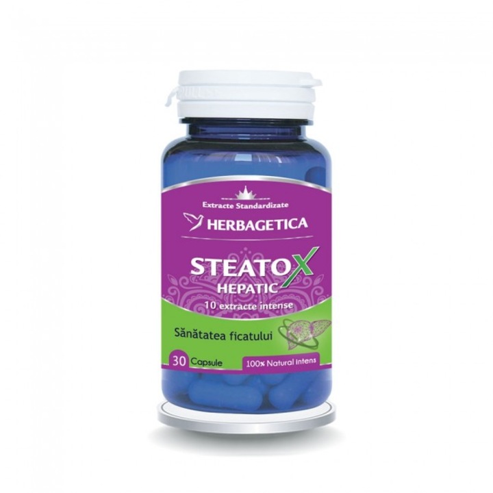 Steatox Hepatic, Herbagetica, 30 capsule