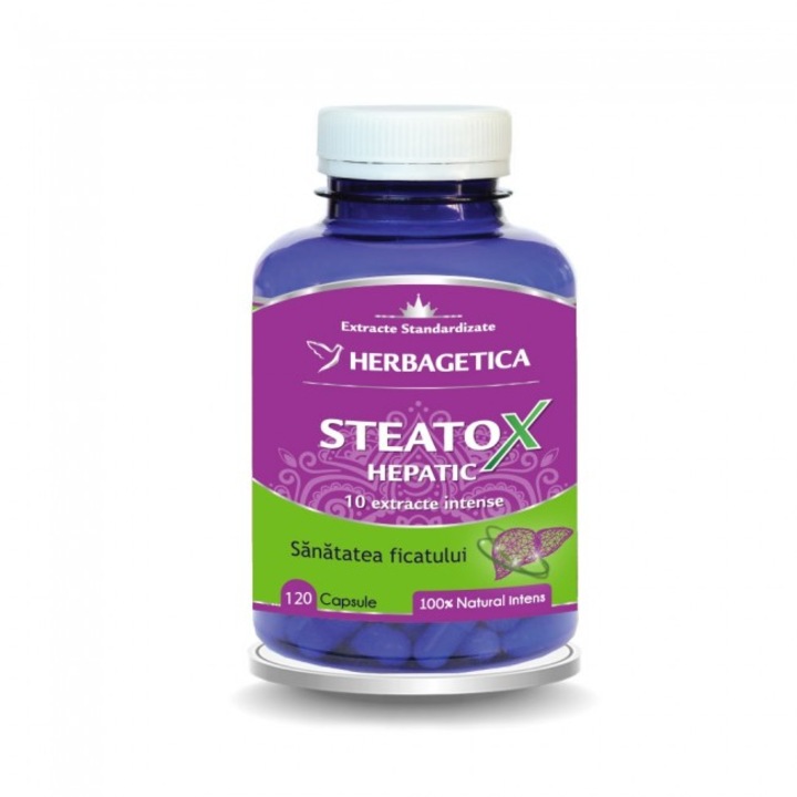 Steatox Hepatic, Herbagetica, 120 capsule