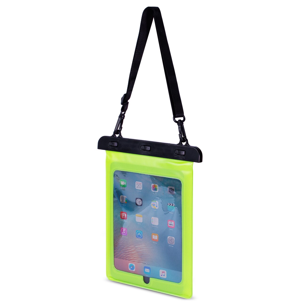 Husa subacvatica pentru tableta, diagonala maxima 12 inch, 28x21cm, material impermeabil, Verde