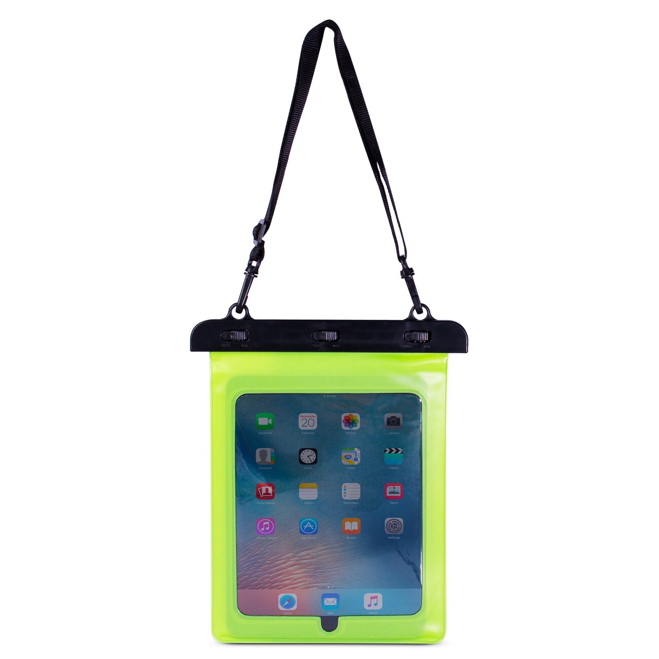 Husa subacvatica pentru tableta, diagonala maxima 12 inch, 28x21cm, material impermeabil, Verde