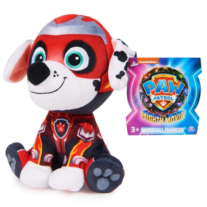 Jucarie de plus Paw Patrol The Mighty Movie - Marshall, 18 cm