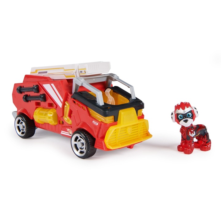 Set figurina si vehicul Paw Patrol The Mighty Movie - Marshall