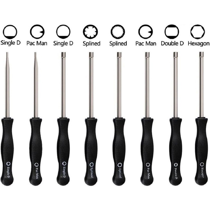 Karburátor állító csavarhúzó készlet, 8 db, rozsdamentes acél, többszínű, 14,45-15,75 cm