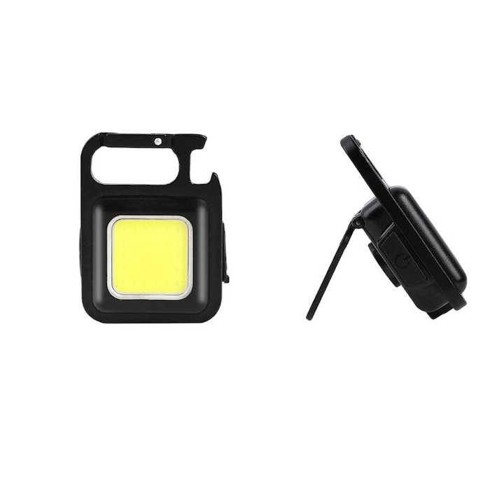 Mini lanterna cu LED, USB, Negru