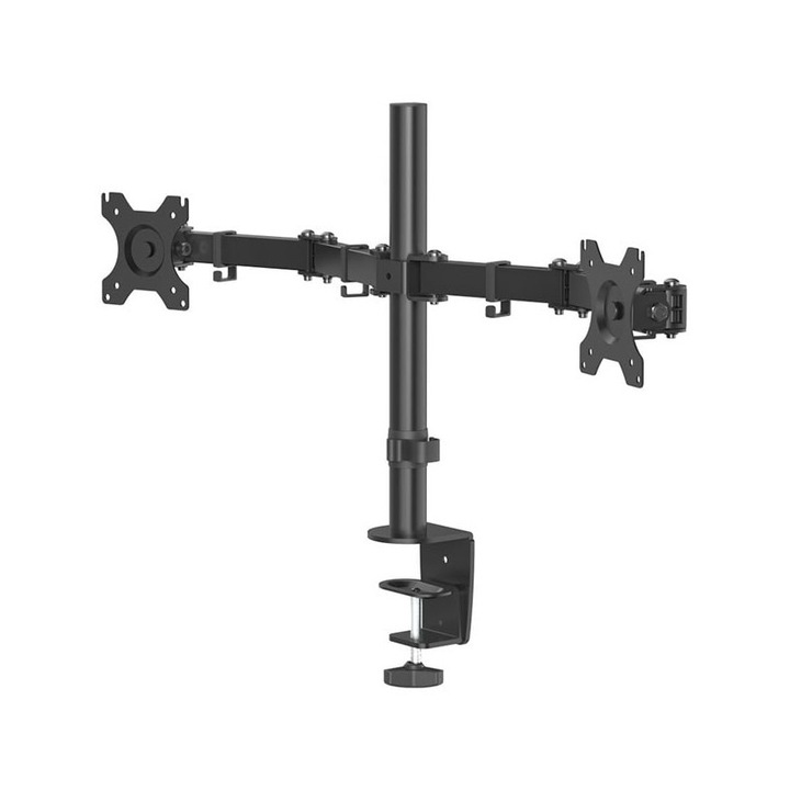 Suport de birou pentru 2 monitoare, PROCART, 27 inch, inaltime reglabila, pivotare 90 grade, inclinare 45 grade