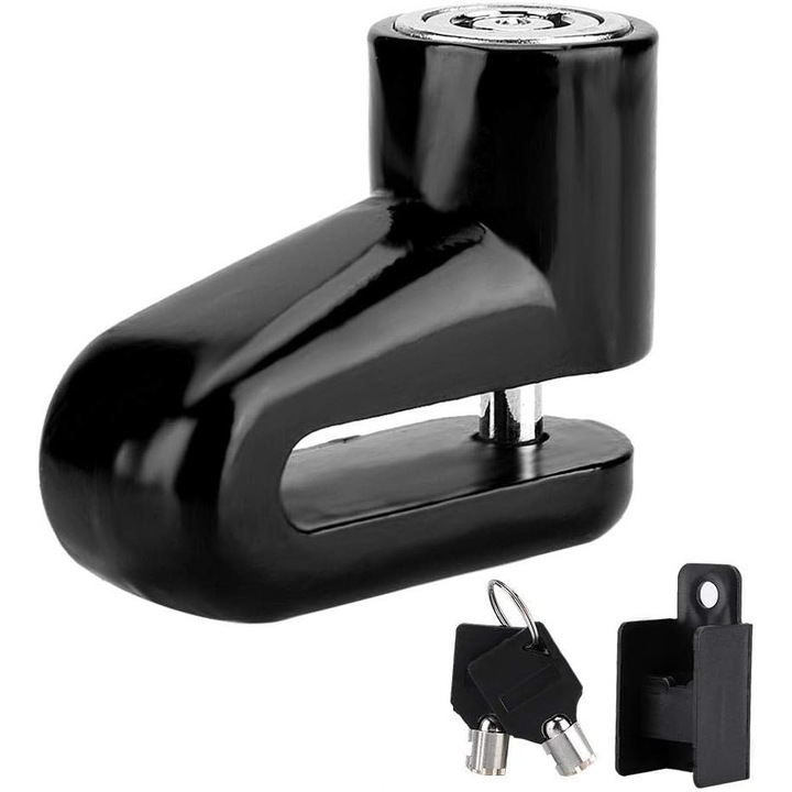 Antifurt pentru disc frana, Plastic/Metal, Negru