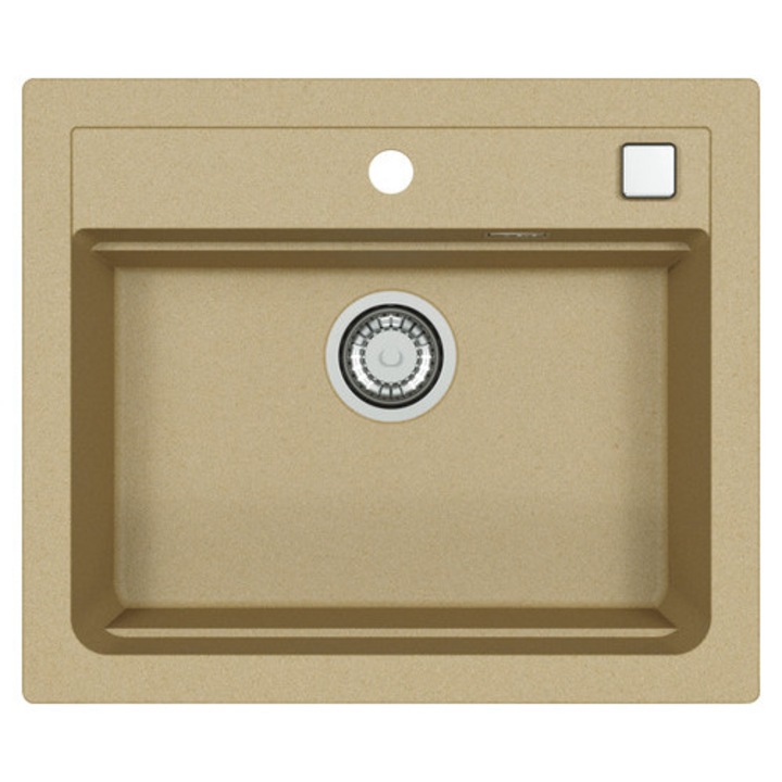 Pachet Chiuveta Bucatarie Alveus Atrox 30 Granital Bej + Baterie Monocomanda Kati + Dozator Sapun + Suport Scurgator