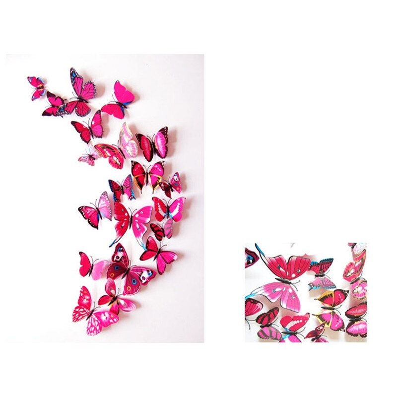 Fluturasi 3D Roz Eosette - set 12 bucati