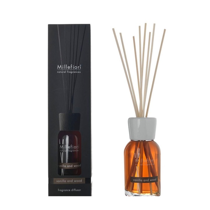 Difuzor de parfum cu betisoare din bambus - Vanilla and wood - 250ml