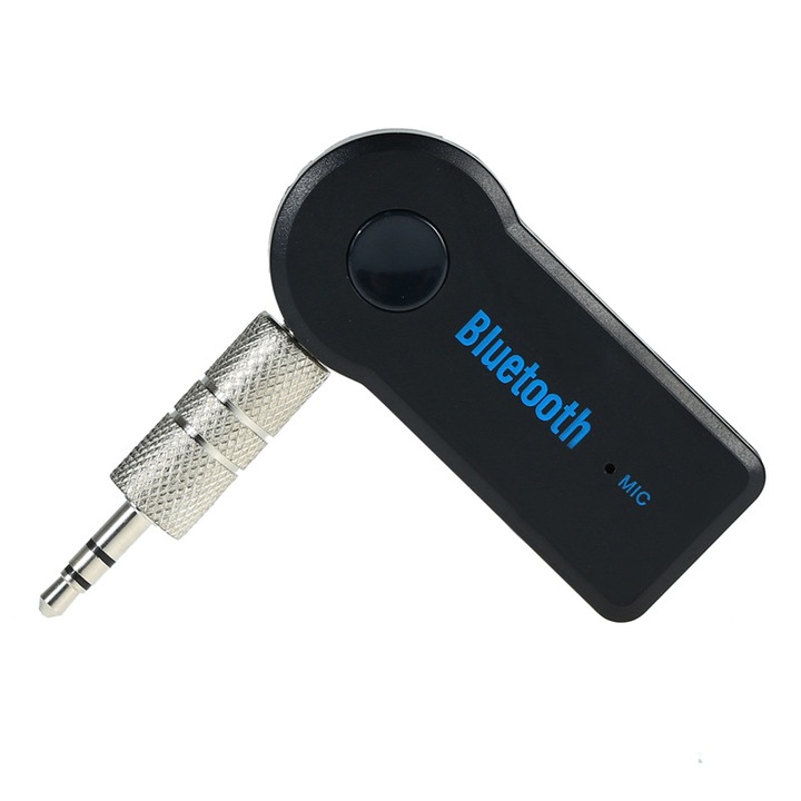 CarKit auto MediaTek™ universal aux-in cu bluetooth si microfon, jack 3.5mm, - Negru