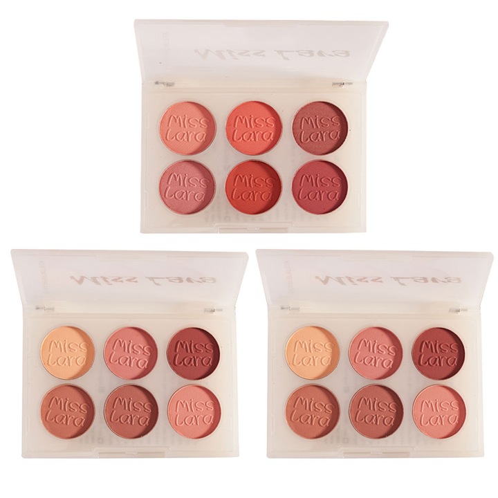 Set 3 Palete de fard de obraz pudra 8 culori, Peysaitr, compacta, 10x7.3x1.4cm, mata