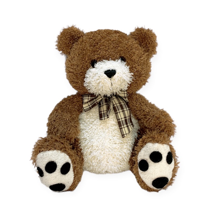 Jucarie de plus, Chippo, Urs, Cantec in bulgara, Panglica in carouri, 26 cm, Maro