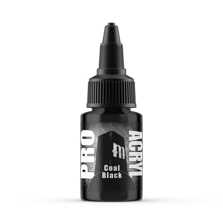MPA-002 Coal Black Pro Acryl festék, Monument Hobbies, 22 ml