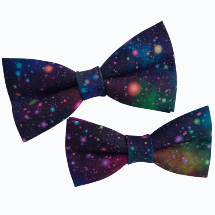 Set tata-fiu 2 papioane multicolore "Galaxy" (12x6 si
