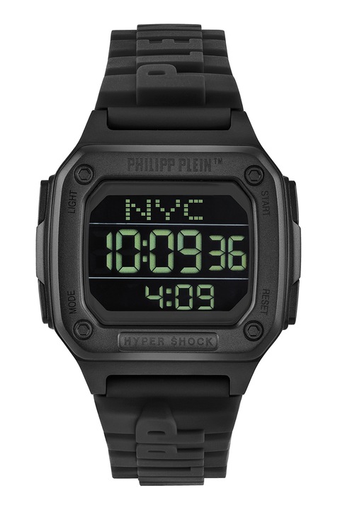 Philipp Plein, Електронен часовник със силиконова каишка, Черен