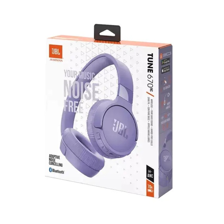 Casti On-Ear JBL Tune 670NC, Bluetooth, Noise Cancelling, Mov