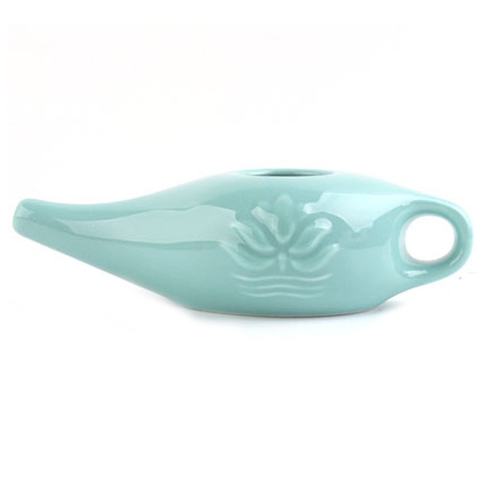 Irigator nazal, Yoga Jala Neti Pot, GOM DESIGN, Albastru Tiffany, Ceramic, 250 ml