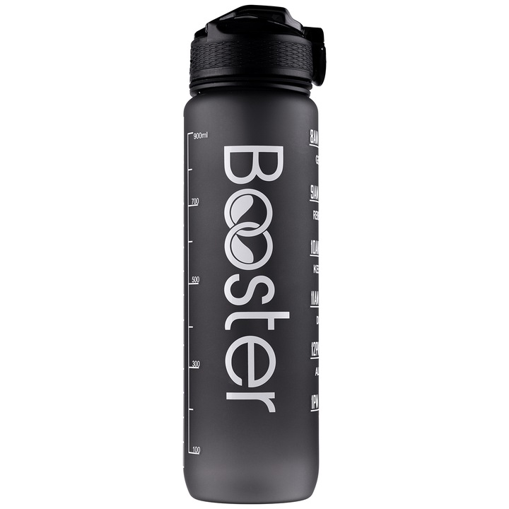 Бутилка за вода Tritan Booster, Без BPA, Капацитет 32 oz / 1000 ml, Черен