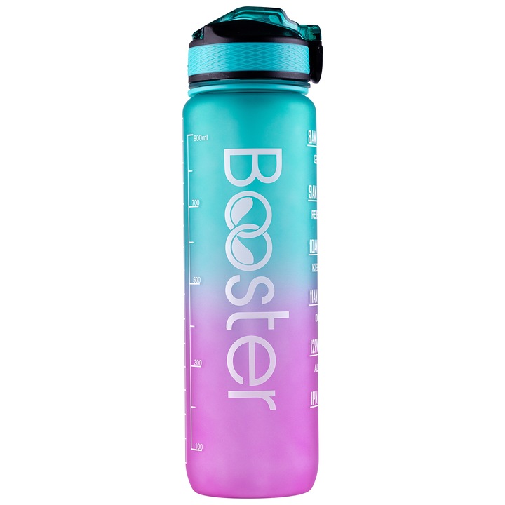 Бутилка за вода Tritan Booster, Без BPA, Капацитет 32 oz / 1000 ml, Зелен/Розов