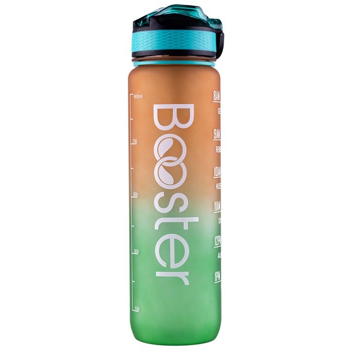 Бутилка за вода Tritan Booster, Без BPA, Капацитет 32 oz / 1000 ml, Оранжев/Зелен