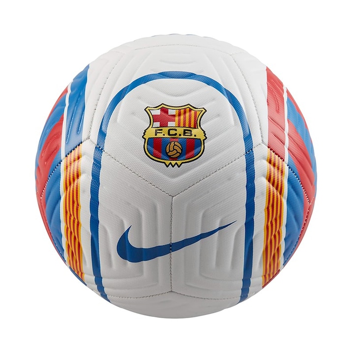 Minge fotbal Nike FC Barcelona Academy, marime 5, alb/albastru