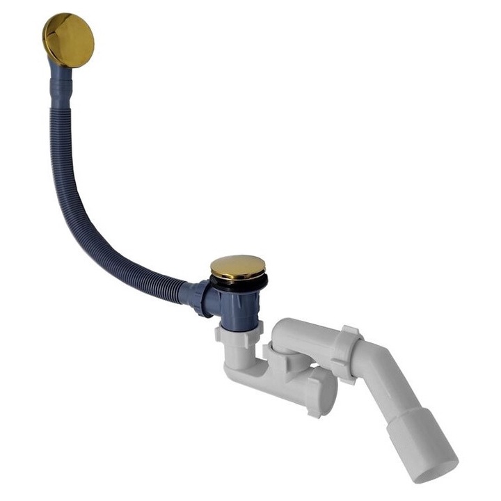 Sistem scurgere cada, preaplin rotund, auriu lucios