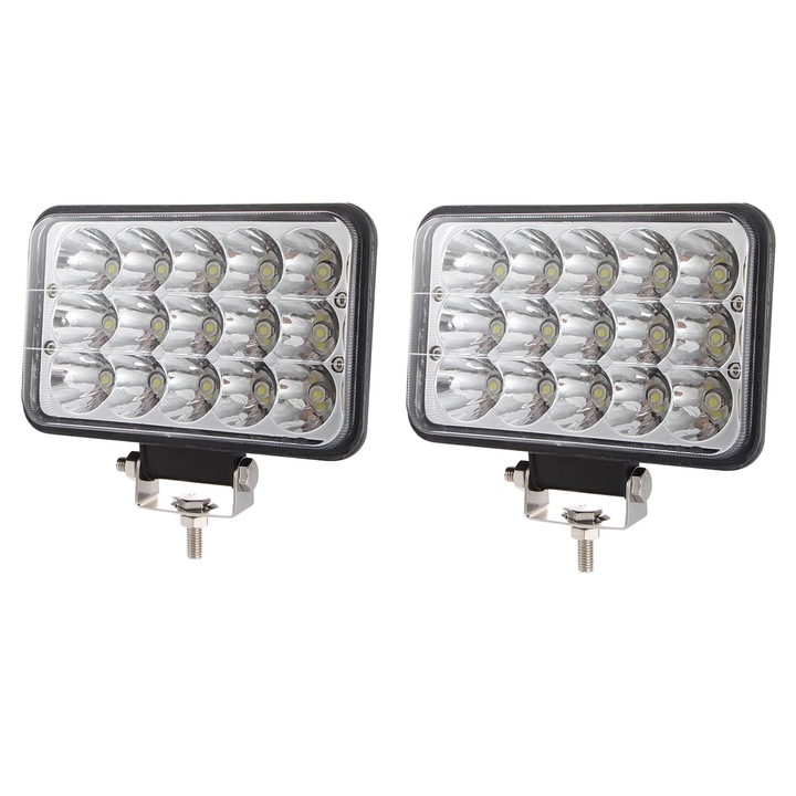 Set 2 Proiectoare Auto, 150W/set, 10/30V, 15LED, alb rece