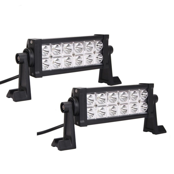 Set 2 proiectoare auto LED cu suport, 120W, 12 LED, 12/36V
