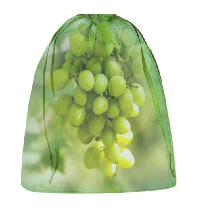 Торбичка за защита на плодове и зеленчуци от вредители, насекоми, птици и гризачи, комплект 20 части 17x 23 см, зелен PVC, ОРИГИНАЛНИ ОФЕРТИ