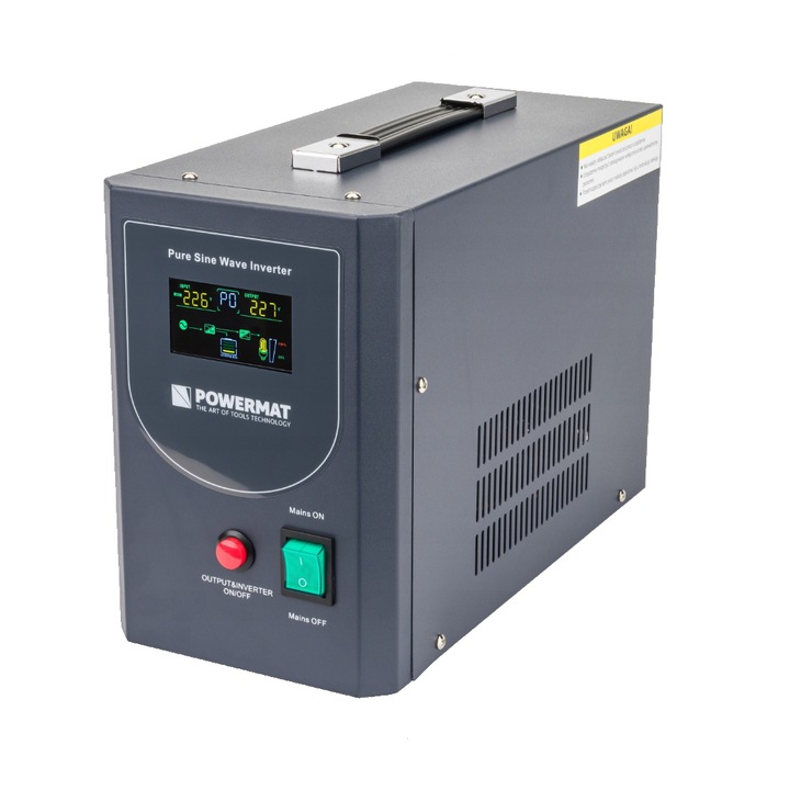 Стабилизатор на напрежение 220V, UPS, аварийно захранване, LCD екран, 1000VA / 800W, Powermat