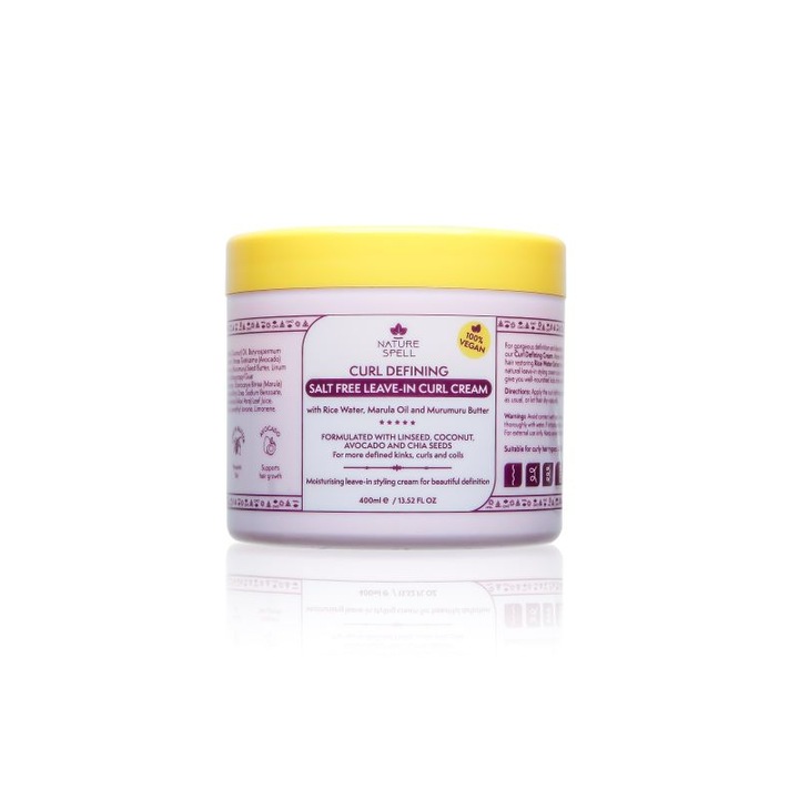 Crema pentru Definirea Buclelor, NATURE SPELL Curl Defining Leave-In Hair Cream, 400 ml