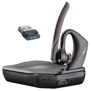 Casca Bluetooth Plantronics Voyager 5200 UC Plus, contine Bt700 si incarcator portabil, Caller ID, Black