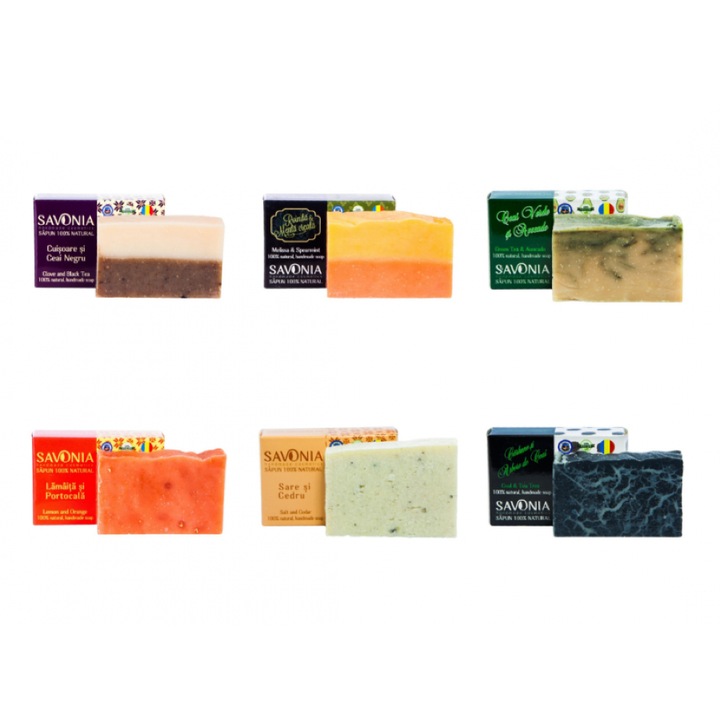 Опаковка от 6 натурални сапуна Savonia - Детокс и ревитализиране