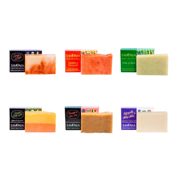 Опаковка от 6 натурални сапуна Savonia - Оазис на релаксацията