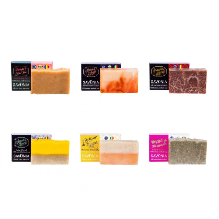 Опаковка от 6 натурални сапуна Savonia - Natural Beauty