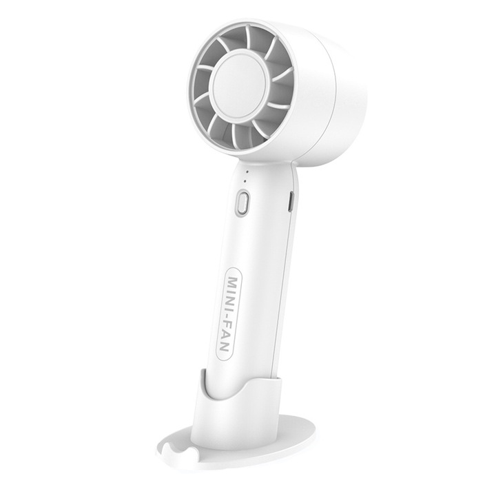 Ventilator de birou, mini, portabil, alb