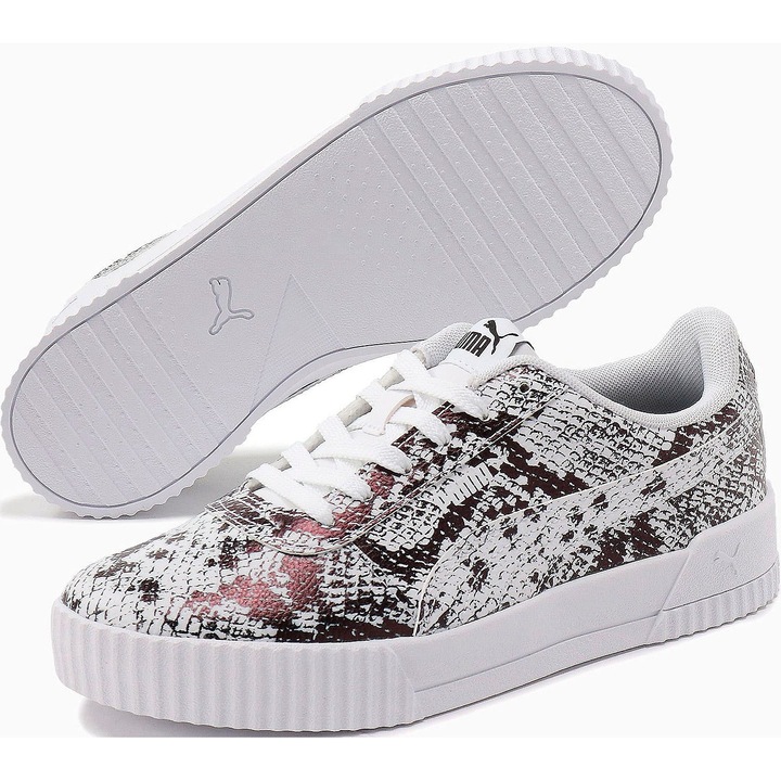Tenisi dama, Puma, Piele naturala, Alb/Negru, Alb/Negru