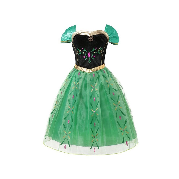 Rochie Anna Frozen, multicolor, imprimeuri florale, 3-4 ani, 110 cm