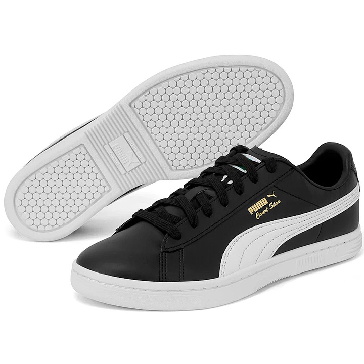 Tenisi pentru barbati, Puma, Piele ecologica, Negru/Alb, Alb/Negru