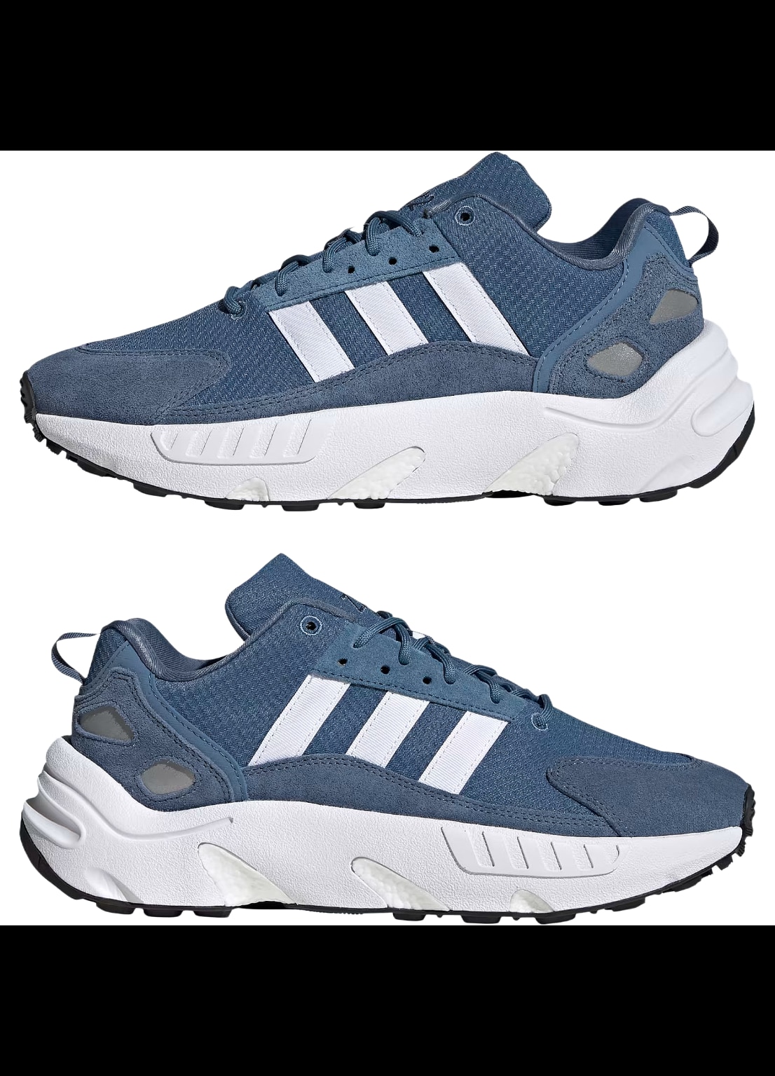 Adidasi barbati ZX 22 Boost, adidas, Plasa/Piele intoarsa, Alb