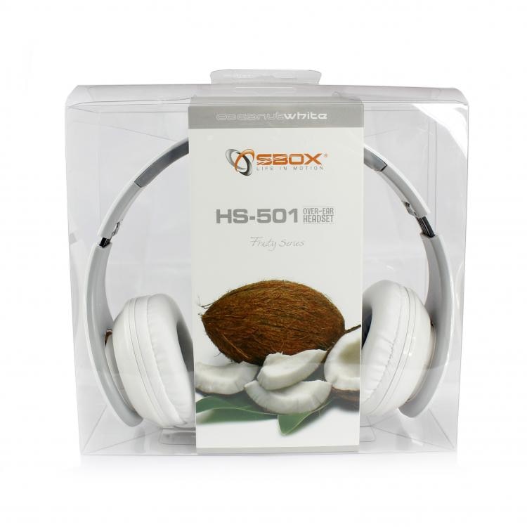 Casti Over-Ear SBOX HS-501W, Microfon, White