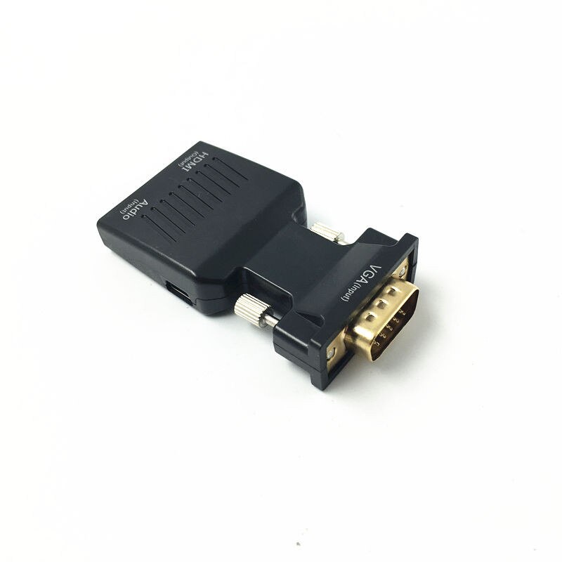 ecstasy level void Adaptor VGA tata la Hdmi mama convertor cu audio ce suporta semnal 1080P  mufa aurie, negru - eMAG.ro