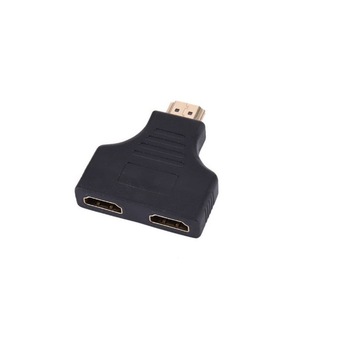 Adaptor Hdmi 2 in 1 splitter cu 2 intrari mama si o iesire tata, negru Adaptor Hdmi 2 in 1 splitter cu 2 intrari mama si o iesire tata, negru