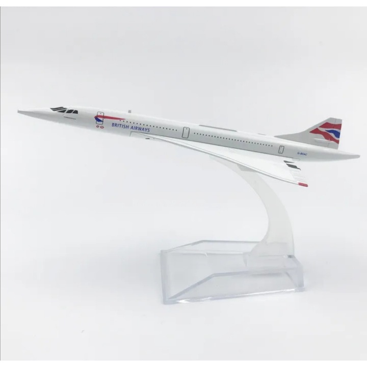 Модел на самолет Concorde на British Airways, метал, 15,5 см, М 1:400