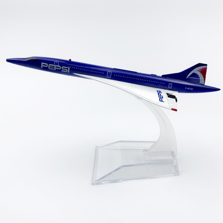 Аеро макет, Pepsi Concorde, От метал, 15.5 см, Мащаб 1:400